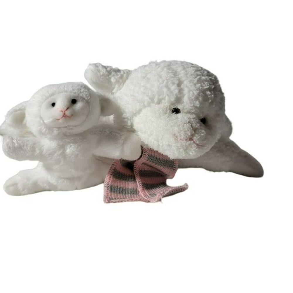 2006 Dress Barn Susan G. Komen Breast Cancer Lela & Lu Plush Sheep with Pink Sca